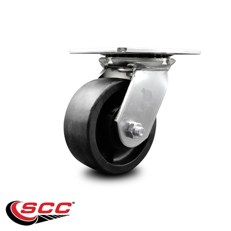 Service Caster 5 Inch Heavy Duty Top Plate Glass Filled Nylon Swivel Caster with Ball Bearing SCC-35S520-GFNB